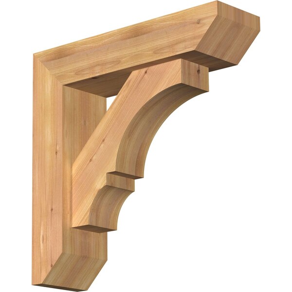 Ekena Millwork Balboa Slat Smooth Bracket w/ Offset Brace, Western Red Cedar, 5 1/2"W x 20"D x 20"H BKT0604X20X20BOA06SWR - main